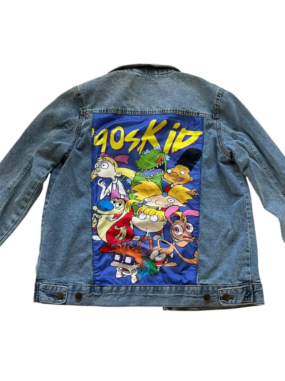 Nickelodeon denim trucker jacket Medium collared button up 90s kid light jean
